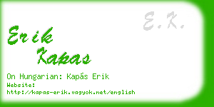 erik kapas business card